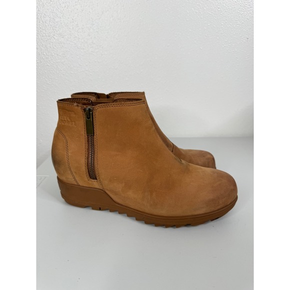 Sorel Shoes - Sorel Brown Leather Wedge‎ Ankle Boots Size 10